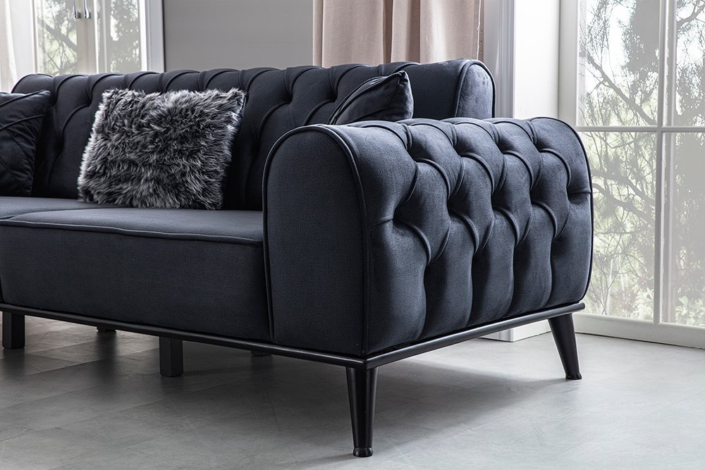 Tetra 3'lü Kapitoneli Koltuk - Görsel 2